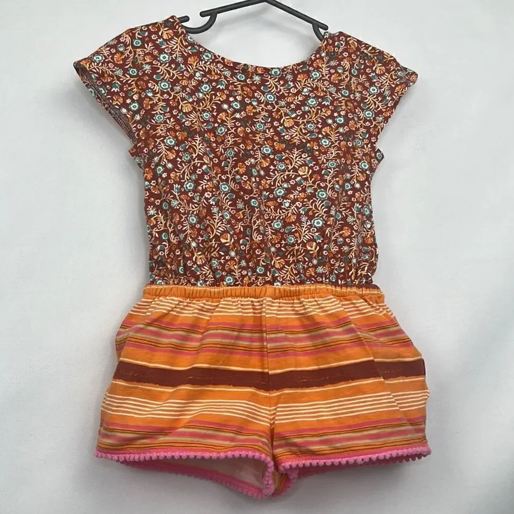 Matilda Jane orange and pink sundown multi print romper size 2